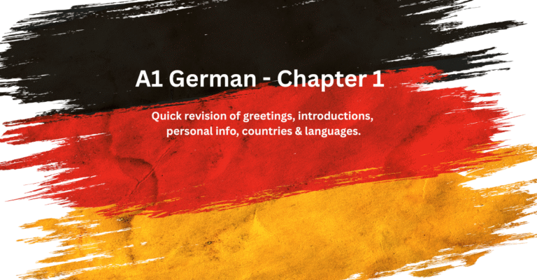 German A1 – Chapter 1